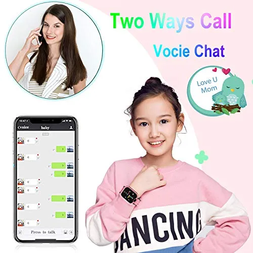 4G GPS Kids Smartwatch Phone - Boys Girls Waterproof Watch with GPS Locator 2 Way Call Camera Voice & Video Chat SOS Alarm Pedometer WiFi Wrist Watch Birthday Back to School Gifts for Students,4G Pink
