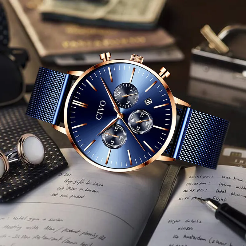 8073C | Quartz Men Watch | Mesh Band