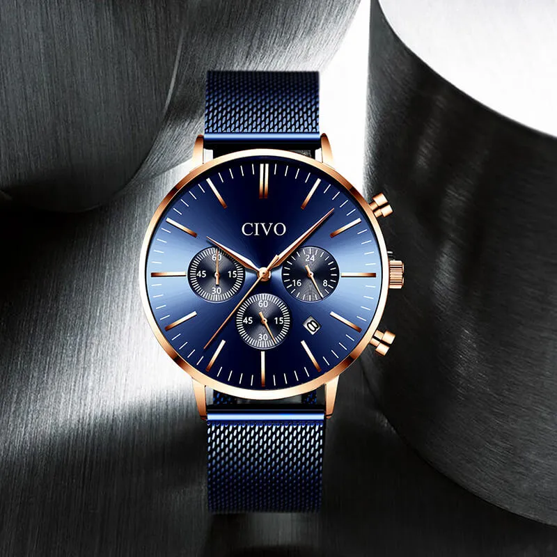 8073C | Quartz Men Watch | Mesh Band
