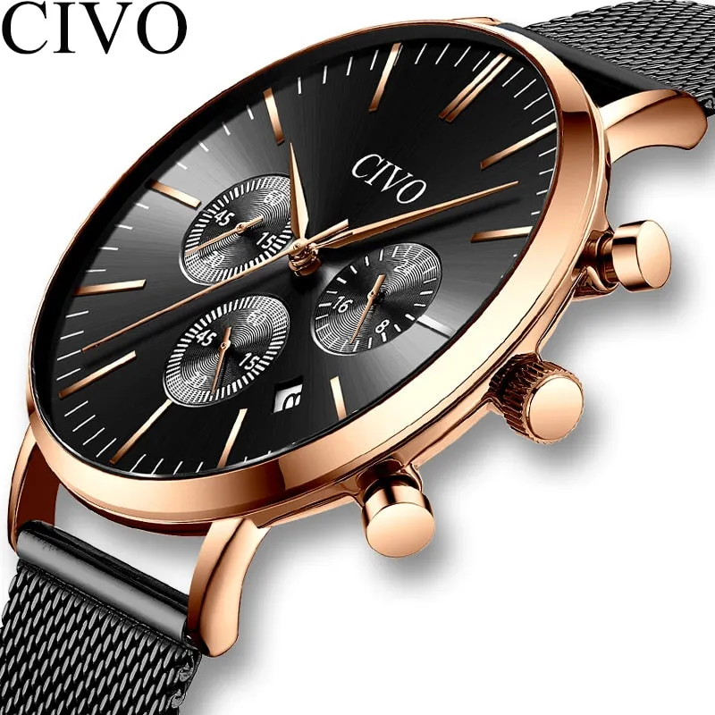 8073C | Quartz Men Watch | Mesh Band