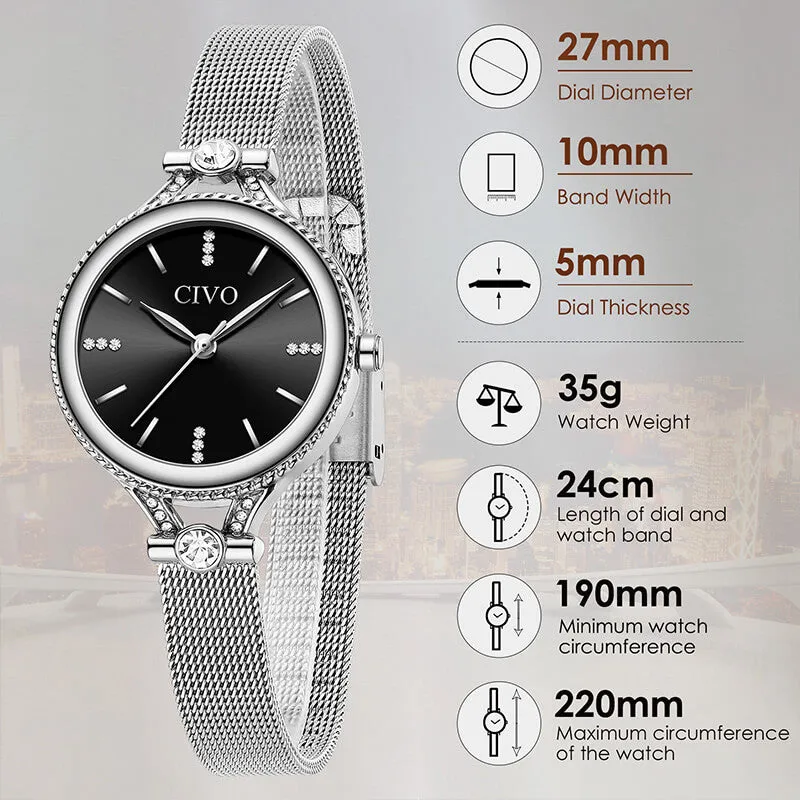 8120C | Quartz Women Watch | Mesh Band