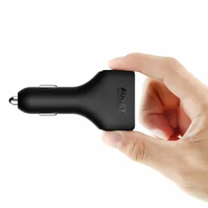 Aukey Quad Port Car Charger Black