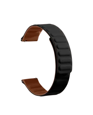 Black Silicone Magnetic Poppy WatchBand for Samsung/OnePlus/Fitbit Smartwatches (20mm)