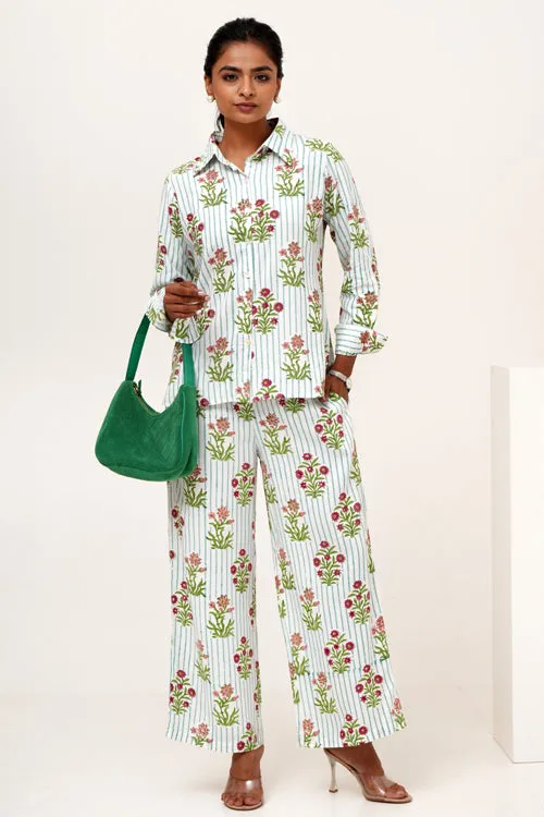 Bloom Cascade Hand Block Printed Co-Ord Set