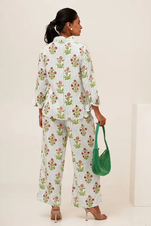 Bloom Cascade Hand Block Printed Co-Ord Set