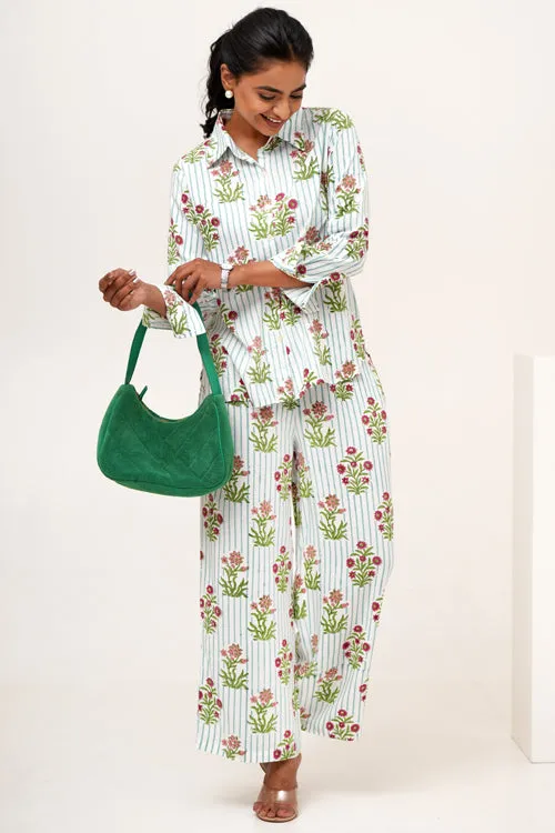 Bloom Cascade Hand Block Printed Co-Ord Set