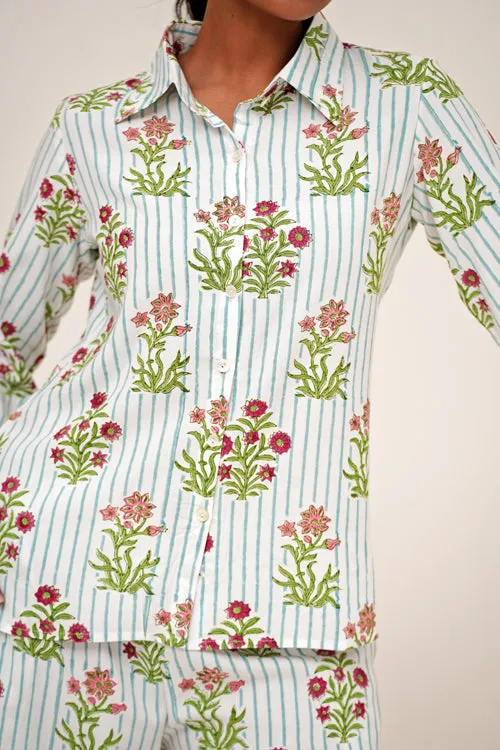 Bloom Cascade Hand Block Printed Co-Ord Set