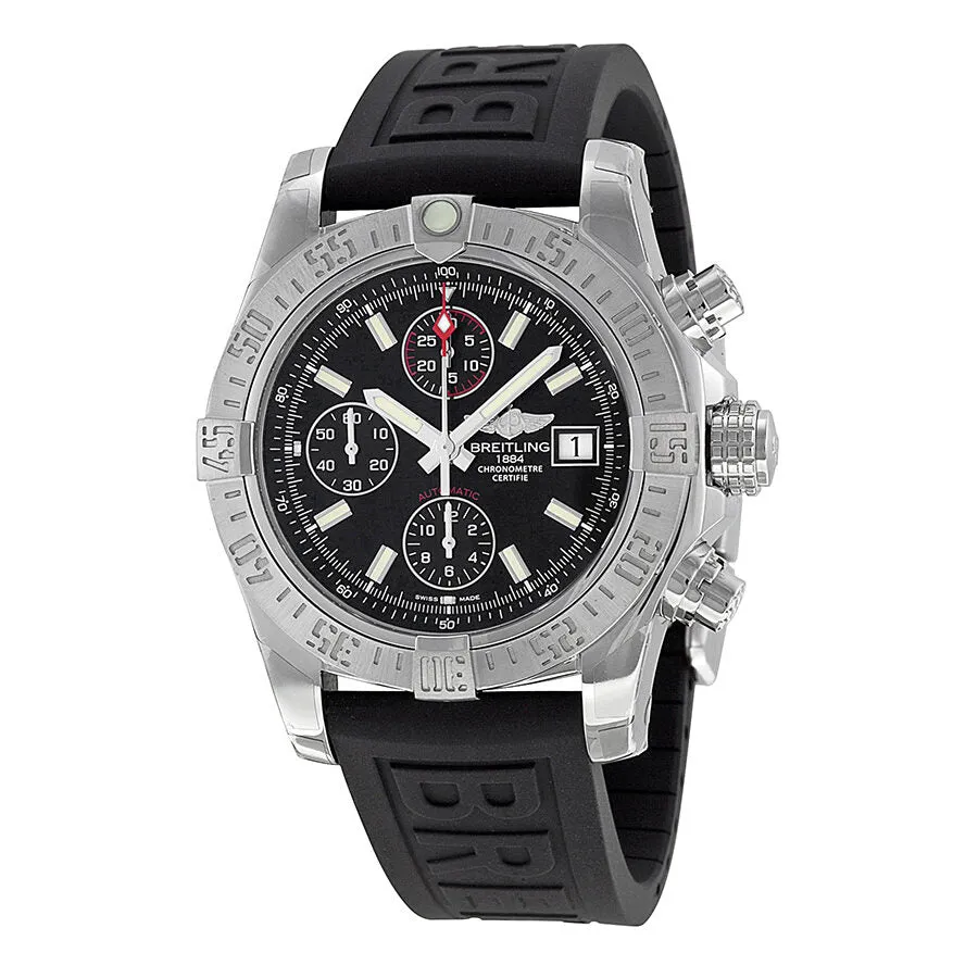 Breitling Avenger II Black Dial Chronograph Black Rubber Automatic Men's Watch A1338111-BC32BKPD3 A1338111-BC32-153S-A20D.2