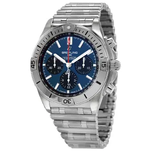 Breitling Chronomat B01 42 Chronograph Automatic Blue Dial Men's Watch AB0134101C1A1