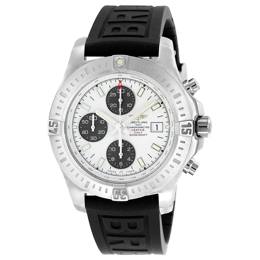Breitling Colt Automatic Chronograph Stratus Silver Dial Black Rubber Men's Watch A1338811-G804BKPD3 A1338811-G804-153S-A20D.2