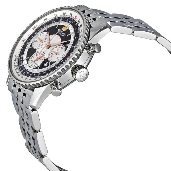 Breitling Montbrillant Chronograph Automatic Black Dial Men's Watch A4137012-B986SS A4137012/B986