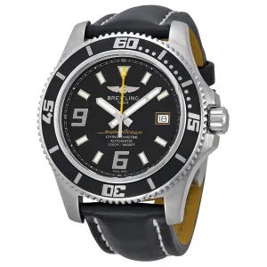 Breitling SuperOcean 44 Mechanical Black Dial Black Leather Men's Watch A1739102-BA78BKLT A1739102/BA78BKLT