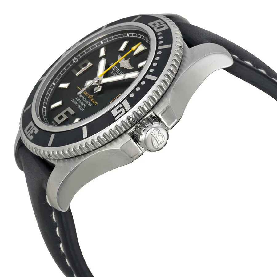 Breitling SuperOcean 44 Mechanical Black Dial Black Leather Men's Watch A1739102-BA78BKLT A1739102/BA78BKLT