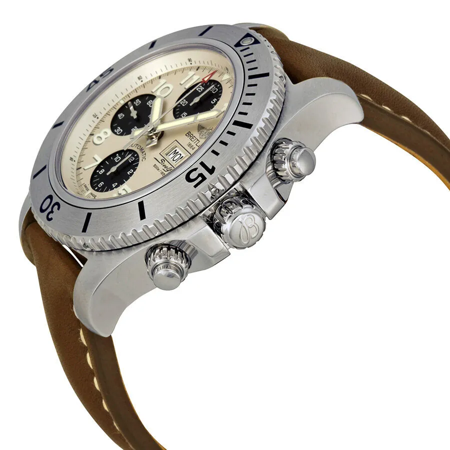 Breitling Superocean Chronograph Automatic Silver Dial Brown Leather Men's Watch A13341C3-G782BRLT A13341C3-G782-437X-A20BASA.1