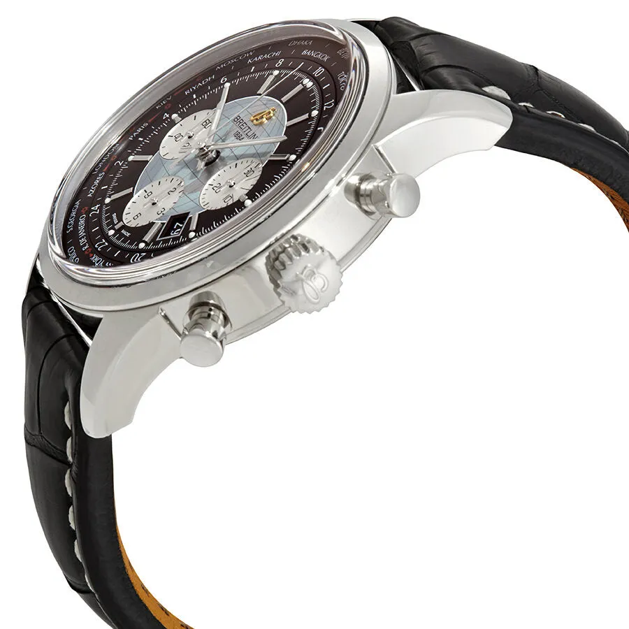 Breitling Transocean Chronograph Unitime Black Dial Automatic Men's Watch AB0510U4-BB62BKCT
