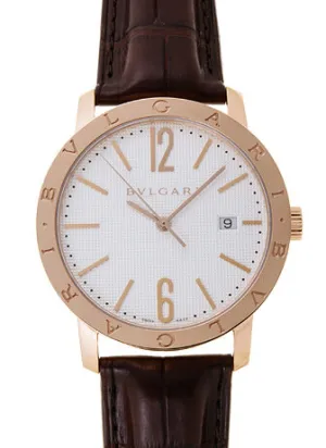 Bvlgari Bvlgari White Dial 18K Pink Gold Men's Watch 101965