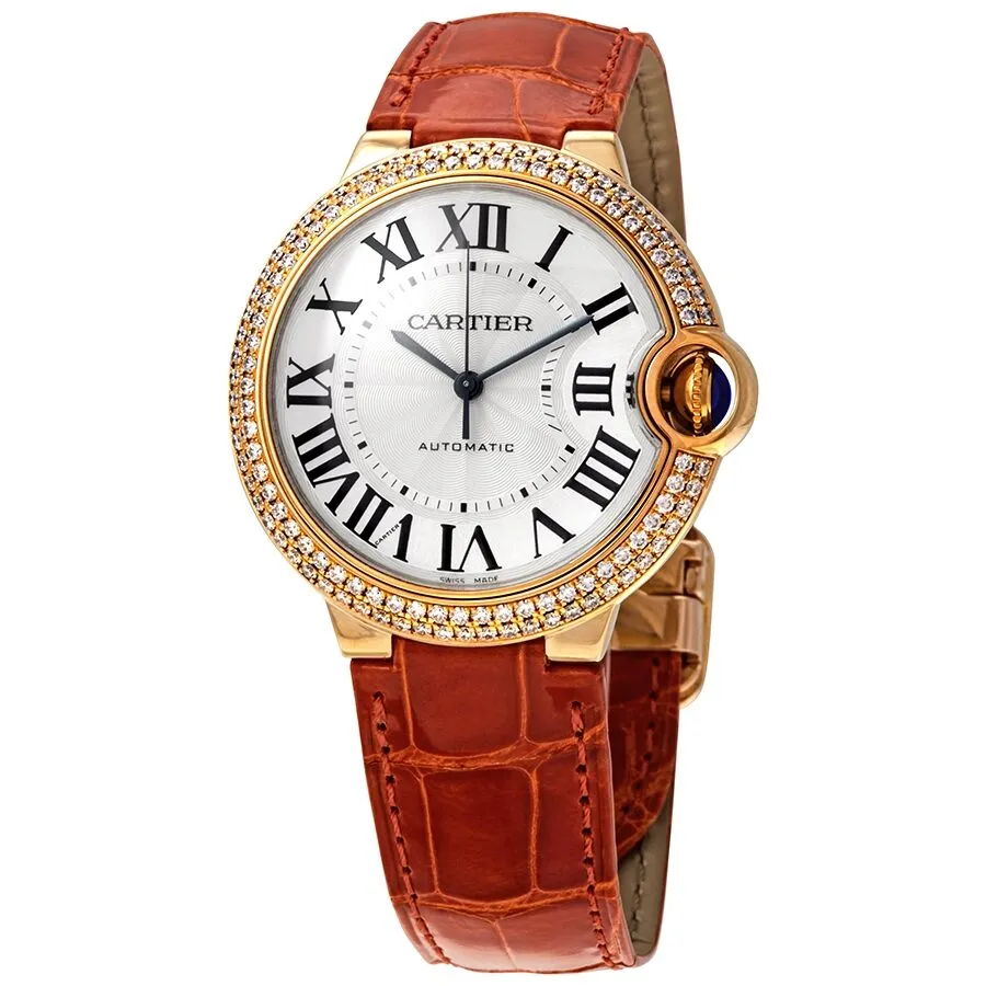 Cartier Ballon Bleu Automatic 18kt Yellow Gold Diamond Ladies Watch WE900451