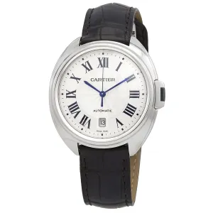 Cartier Cle Silvered Flinque Dial Steel Men's Watch WGCL0005