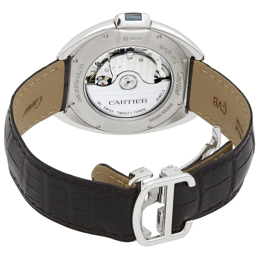 Cartier Cle Silvered Flinque Dial Steel Men's Watch WGCL0005