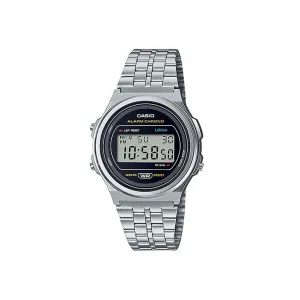 Casio Vintage Digital Round Silver Watch - A171WE-1A
