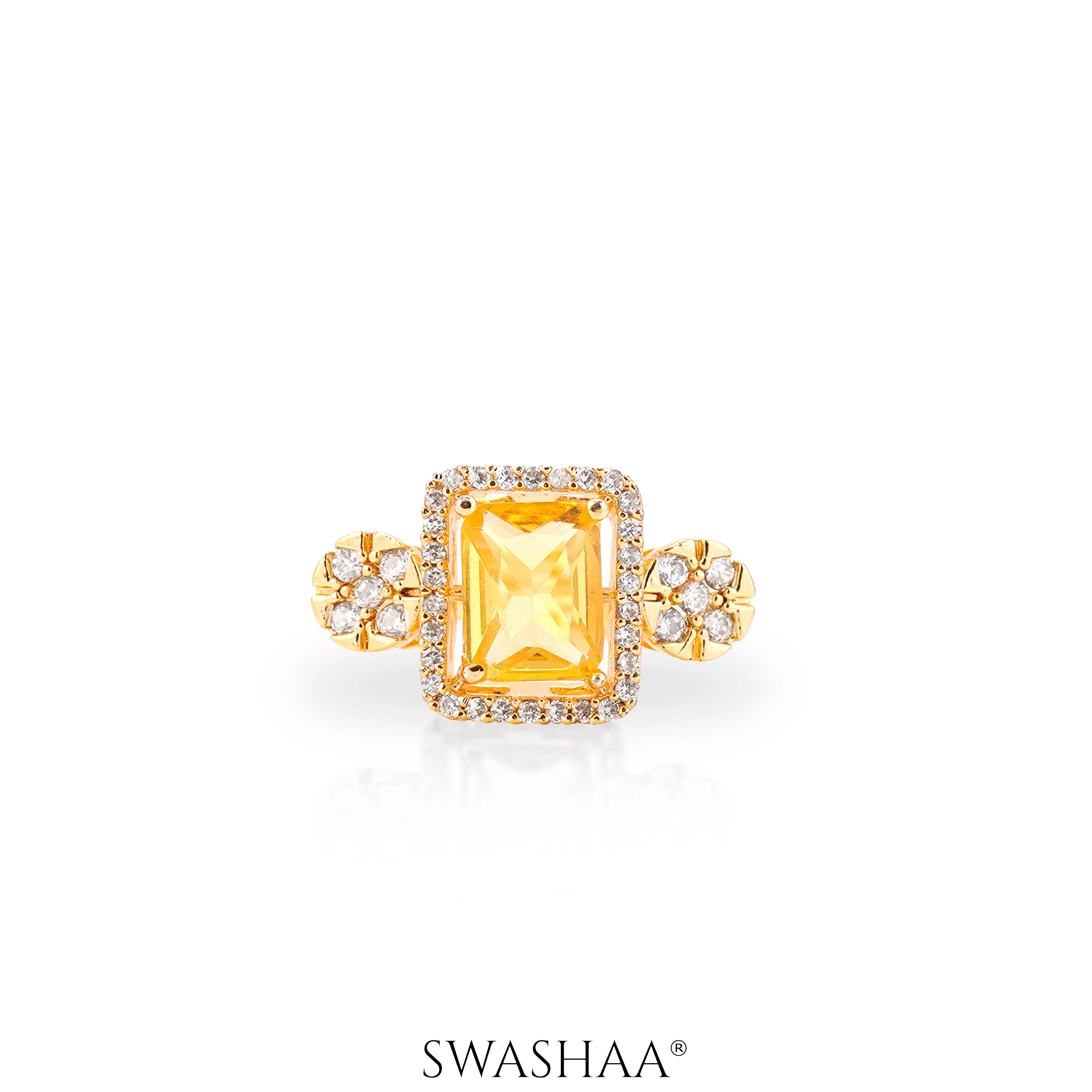 Citine 18K Gold Plated Ring