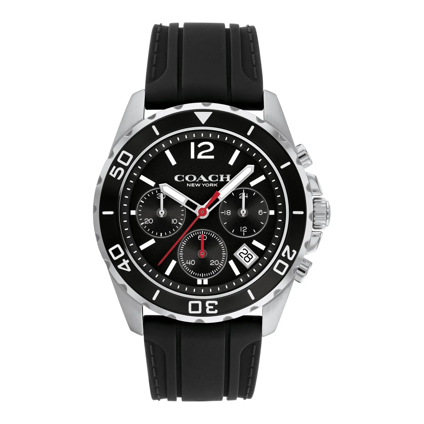 Coach Kent Chronograph Black Silicon Strap Men's Watch 14602565
