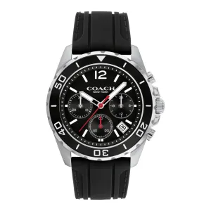 Coach Kent Chronograph Black Silicon Strap Men's Watch 14602565