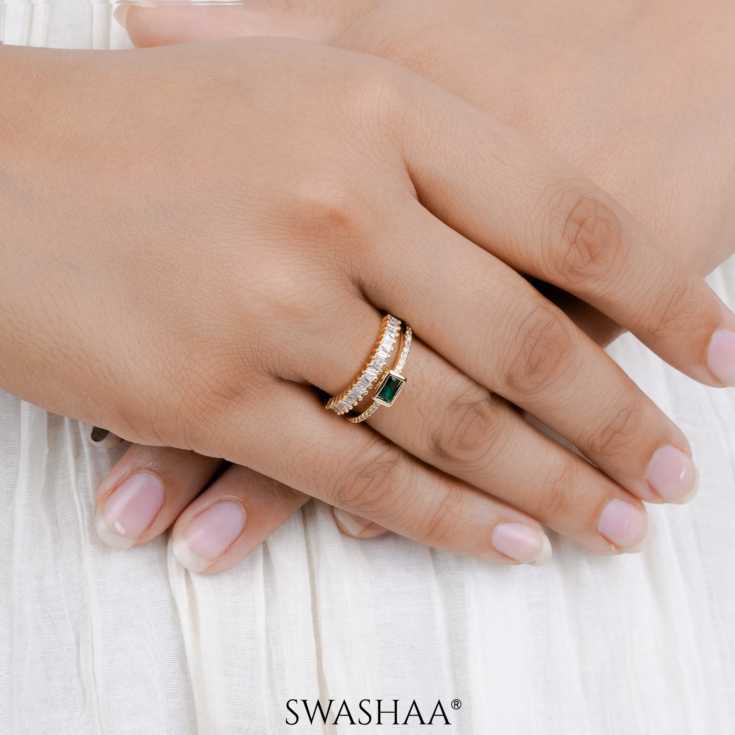 Fahari Diamond 18K Gold Plated Ring