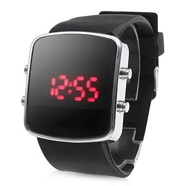 Fashion Mirror LED Watches Unisex Quartz watch Dress Woman and Man Sports watches Analog Steel Case