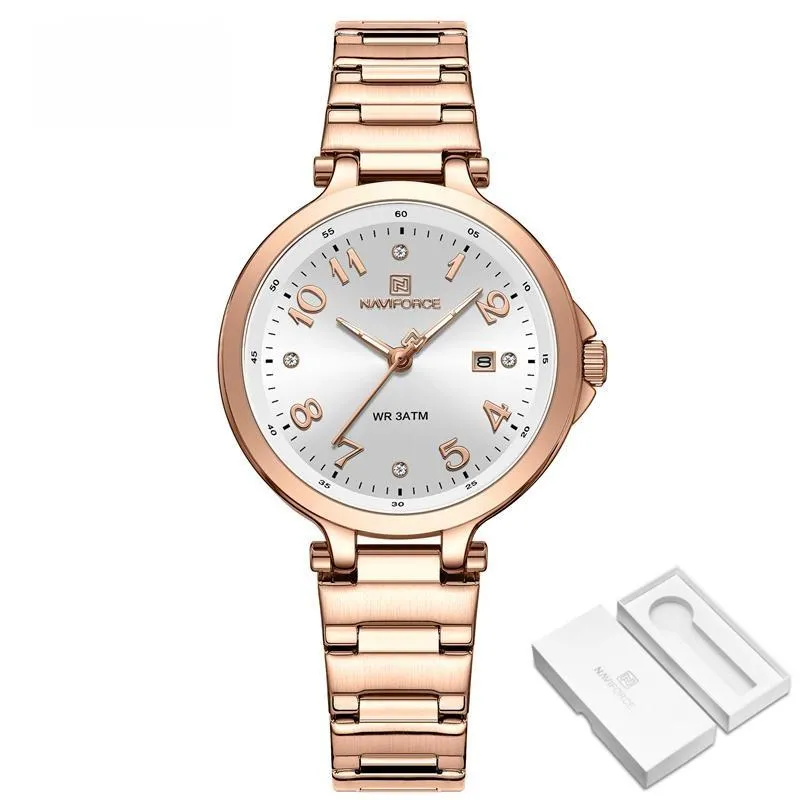 Fashion New Women's Luxury Watches Popular Casual Stainless Steel Waterproof Quartz Wristwatch