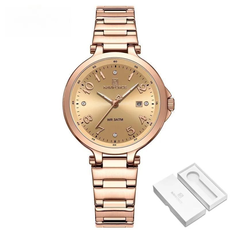 Fashion New Women's Luxury Watches Popular Casual Stainless Steel Waterproof Quartz Wristwatch