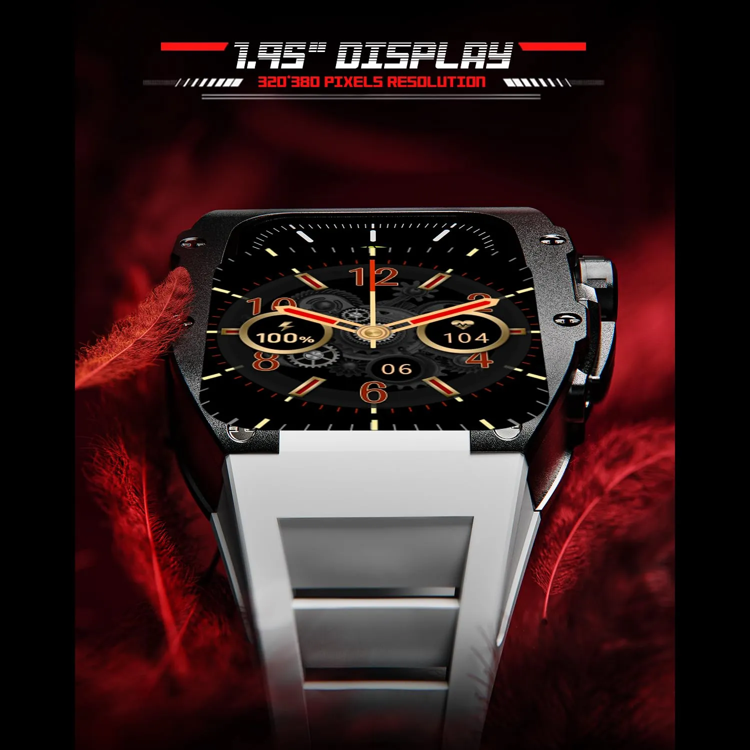 Fire-Boltt Huracan 1.95" Full IPS Touch Screen with a high Resolution 320 * 385 Pixel, 360 Health Monitoring, Wireless Charging Rugged Casing with Always On Display
