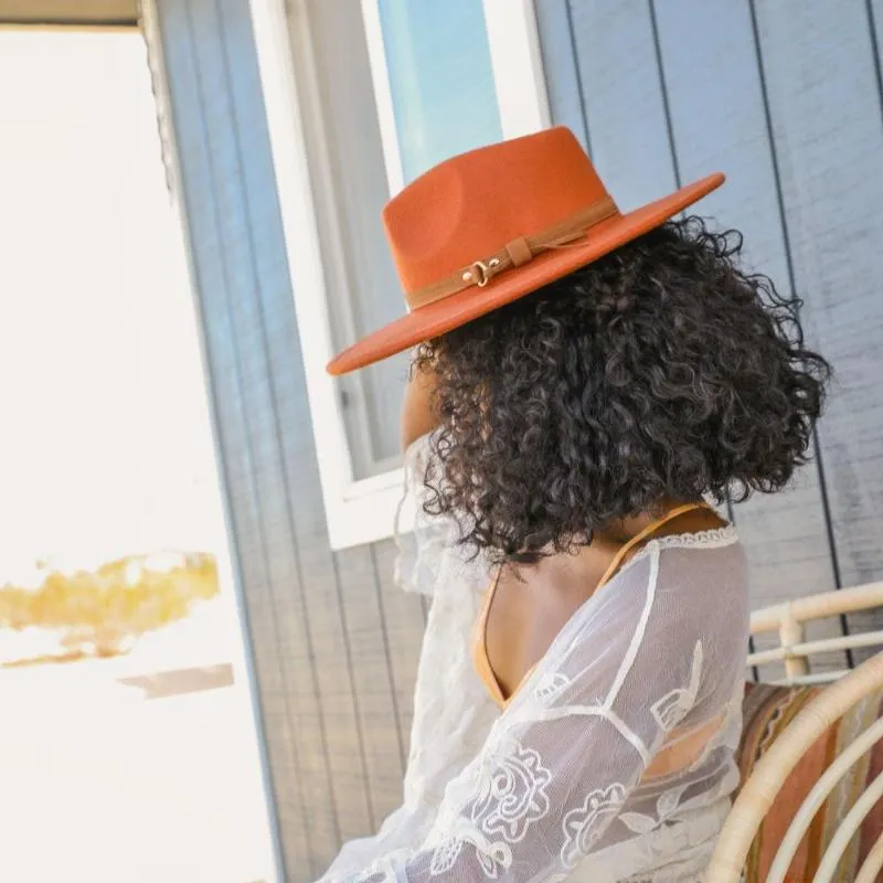Flat Brim Buckle Hat