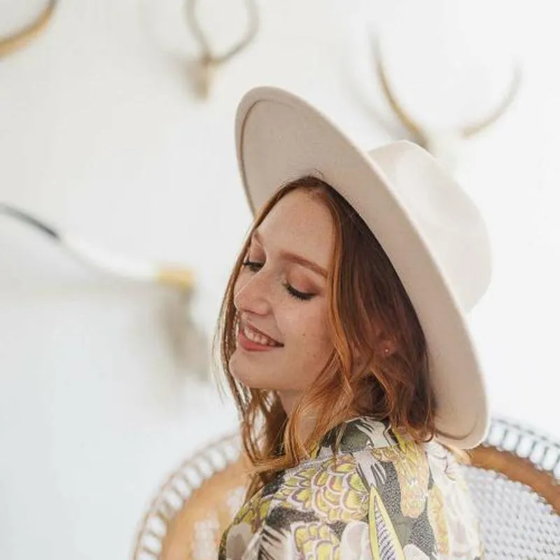 Flat Brim Buckle Hat