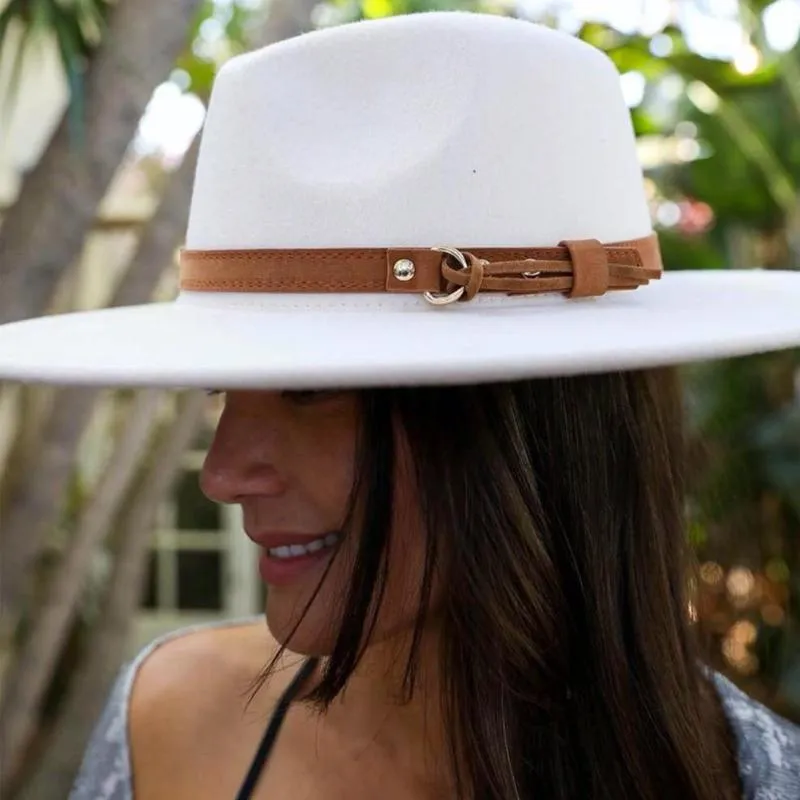 Flat Brim Buckle Hat