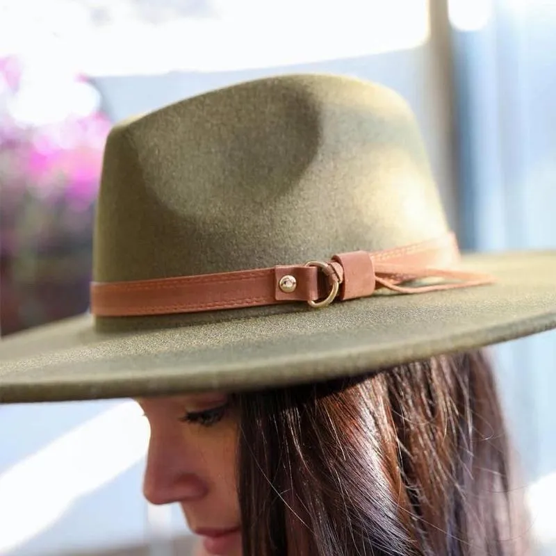 Flat Brim Buckle Hat