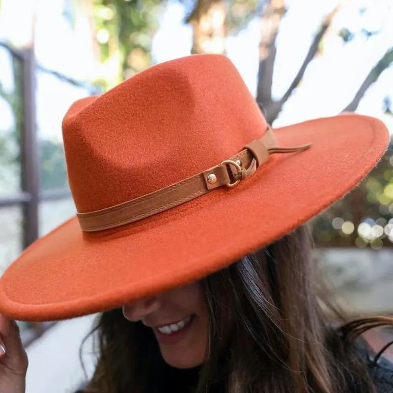 Flat Brim Buckle Hat