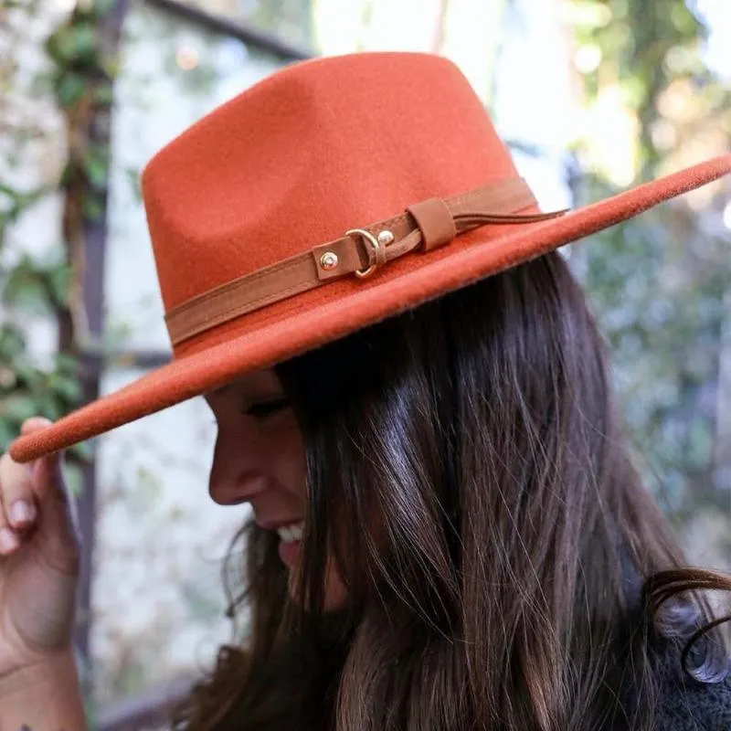 Flat Brim Buckle Hat