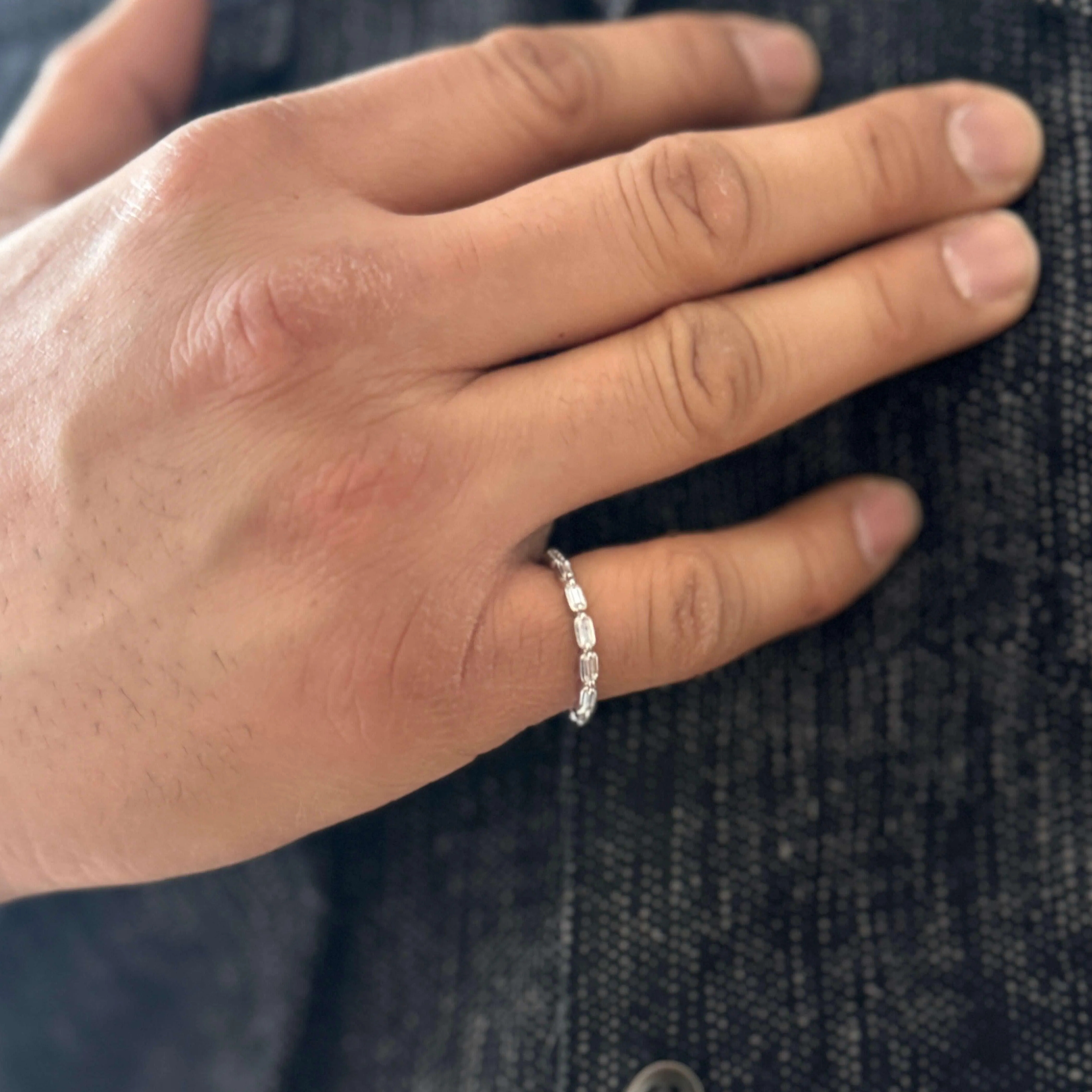 Floating Baguette Diamond Band Ring