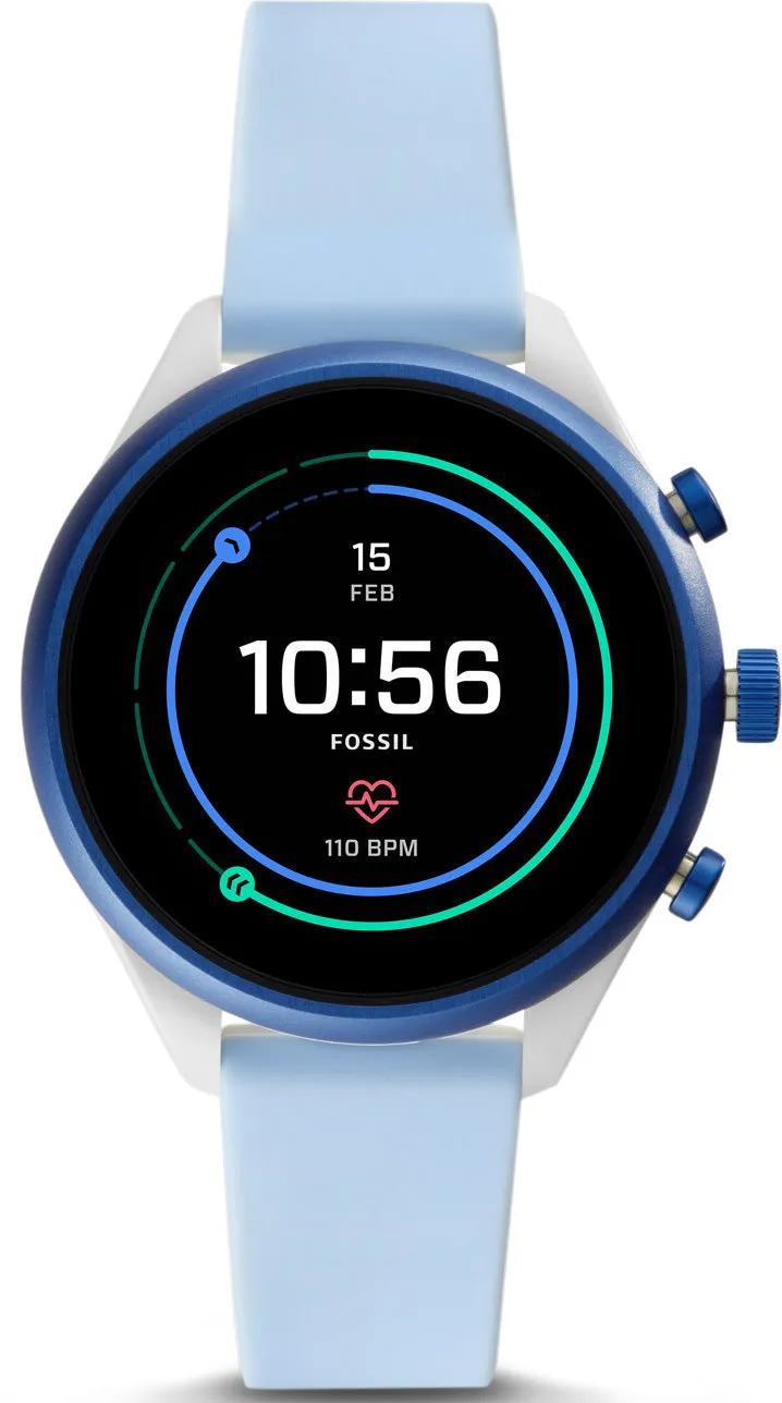 Fossil Watch Sport Smartwatch Light Blue Silicone