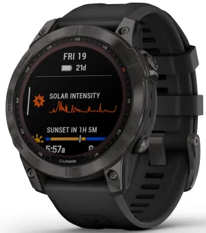 Garmin Watch Fenix 7 Sapphire Solar Carbon Gray DLC Titanium