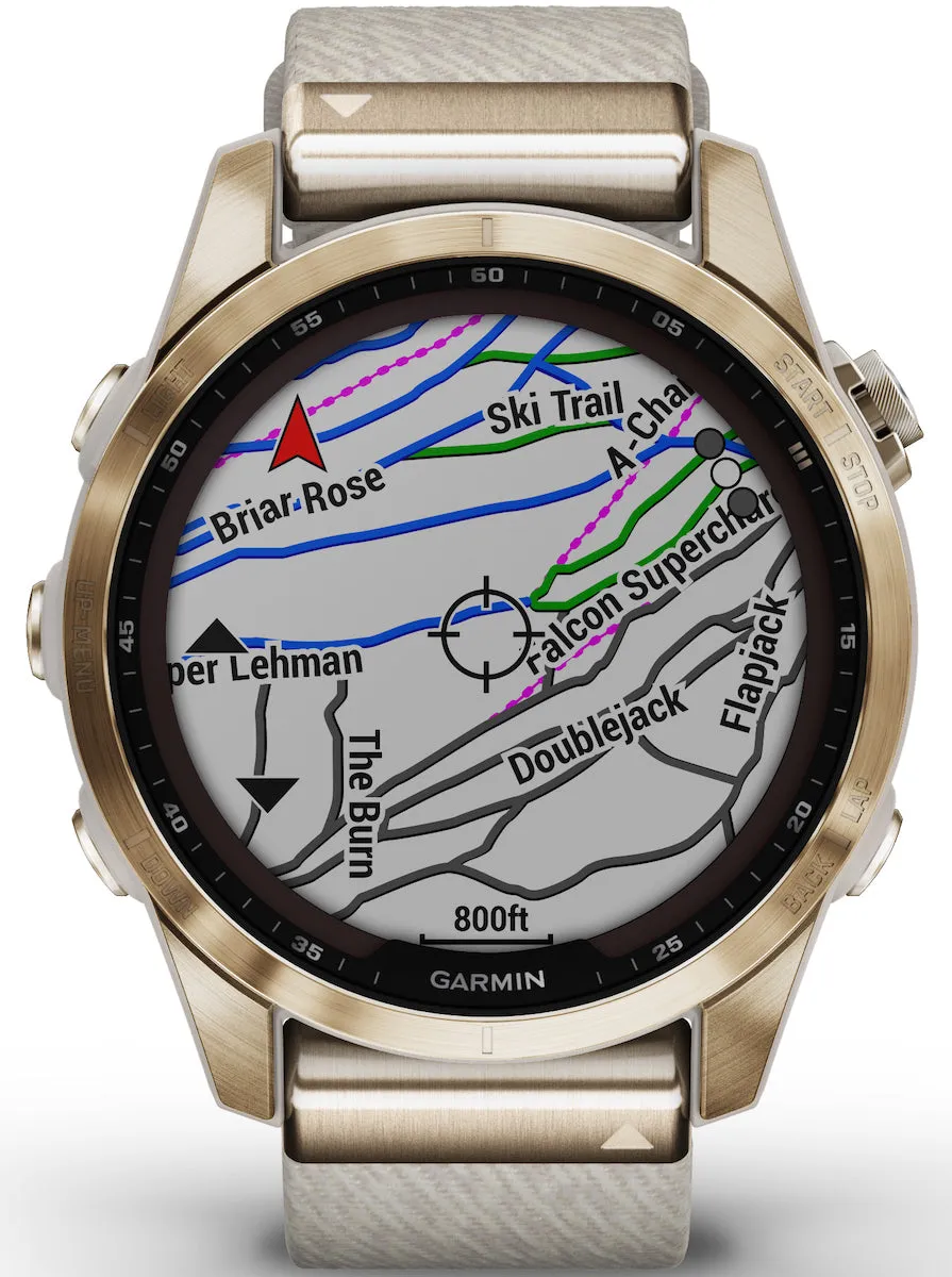 Garmin Watch Fenix 7S Sapphire Solar Cream Gold Titanium