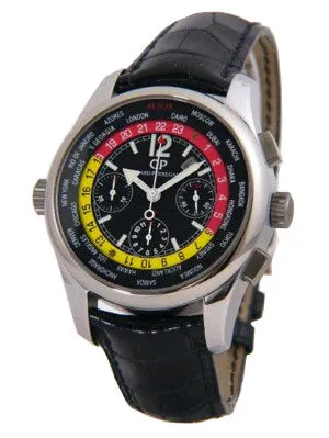 Girard Perregaux Worldtimer WW TC Black Dial Chronograph GMT Men's Watch 49800-22-654-BA6A