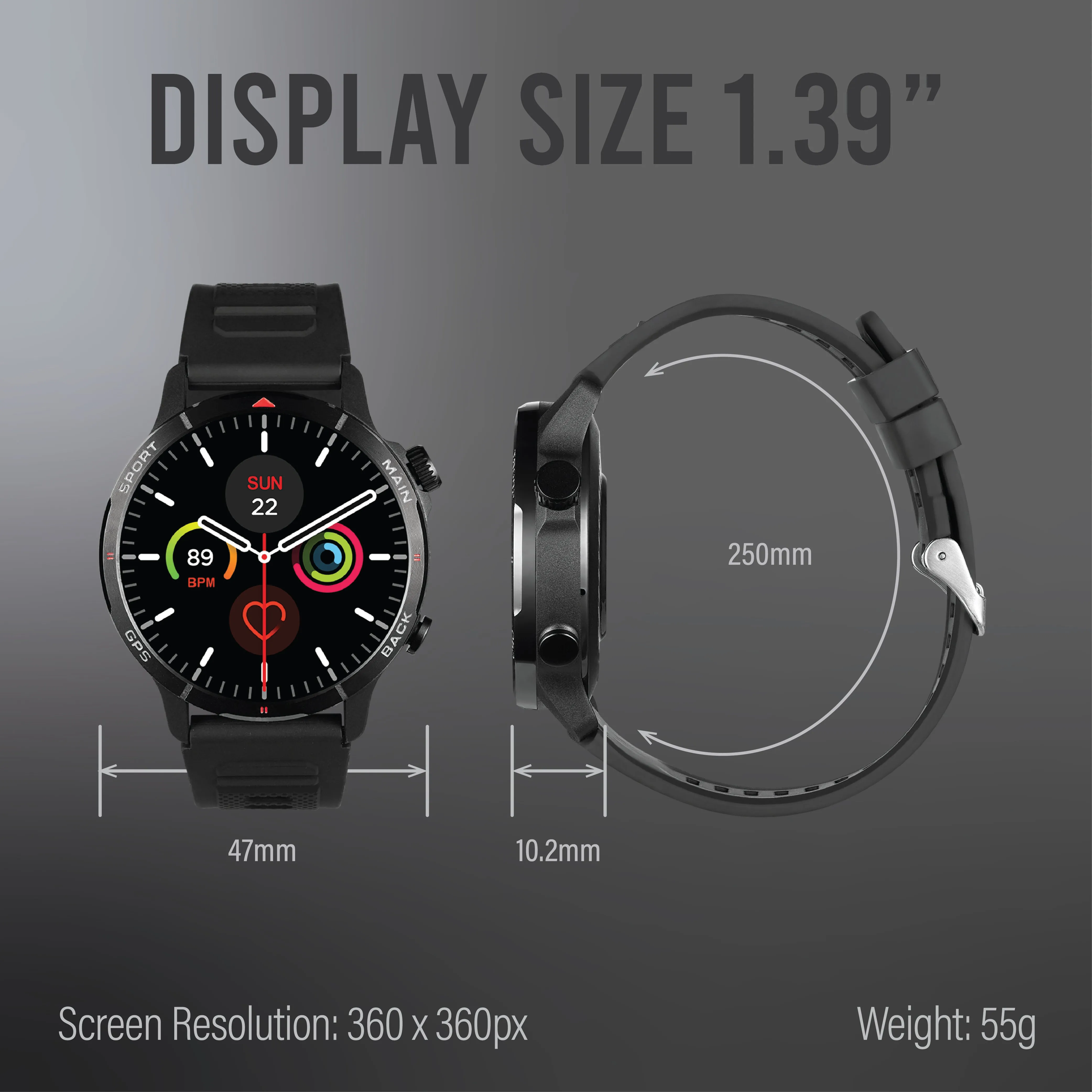 GPS AI Smart Watch | Apple Health & Strava Compatible | SF Fit Fuel Series