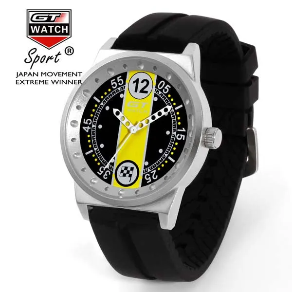 GT WATCH Extreme Flag Montres Yellow Dial Relojes Men's Fashion Style Wristwatch Unisex Silicone Strap Quartz Watch