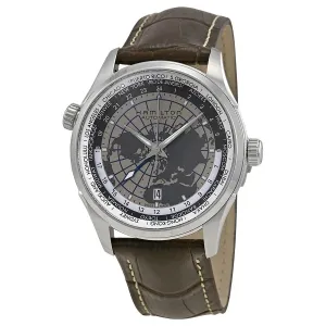Hamilton Jazzmaster GMT World Map Dial Leather Men's Watch H32605581