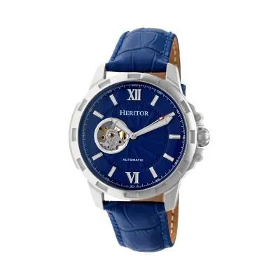 Heritor Automatic Bonavento Semi-Skeleton Leather-Band Watch