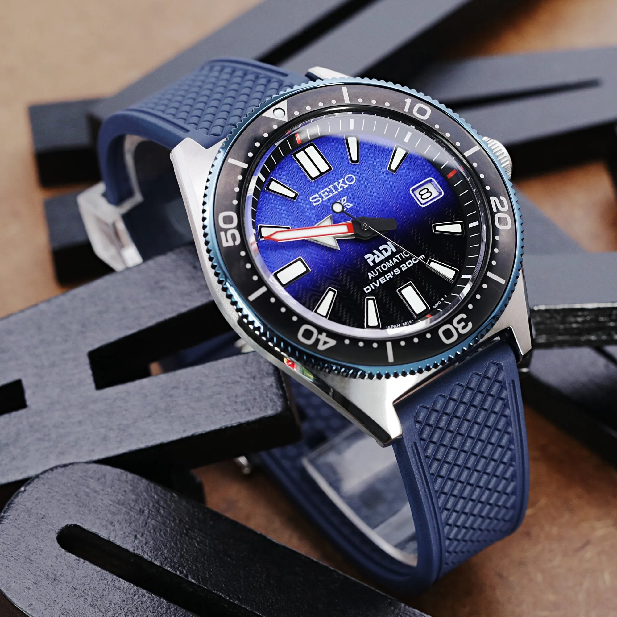 HONEY Blue FKM Quick Release Rubber Strap, 20mm or 22mm