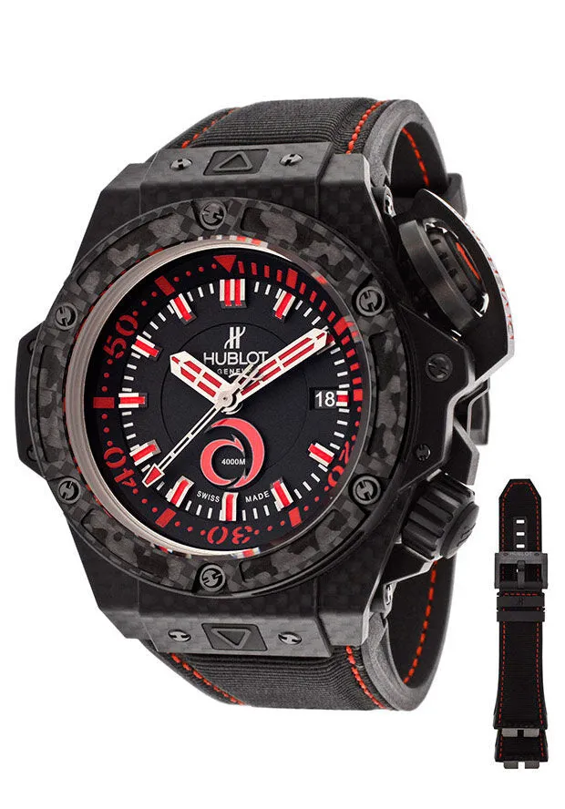 Hublot King Power Alinghi Black Dial Carbon Fiber Rubber Nomex Men's Watch 731QX1140NRAGI12 731.QX.1140.NR.AGI12