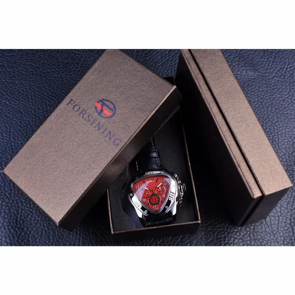 Jaragar 2016 Sport Racing Series Red Fashion Dial Genuine Leather Strap Mens Male Wrist Watches Top Brand Luxury Automatic Watch